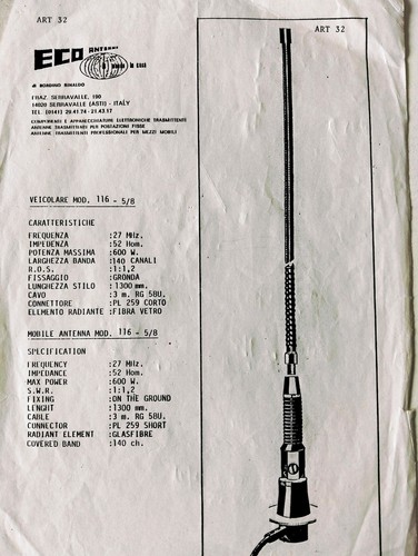 Antenna frusta nera originale - ,